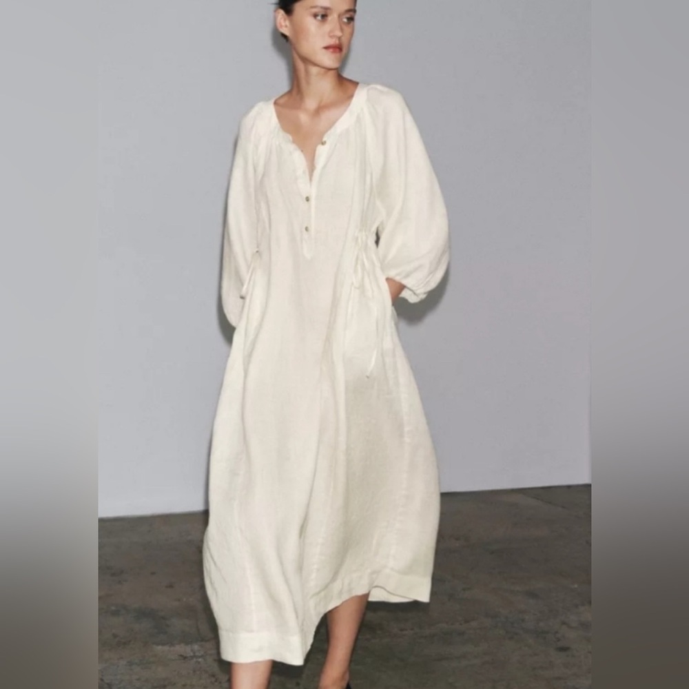 100%linen dress